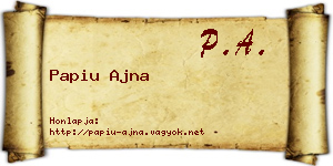 Papiu Ajna névjegykártya